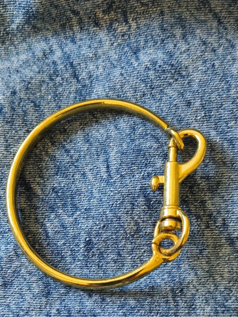 Rebecca Minkoff Brass hook hinge bracelet with shackle clasp NWOT - Picture 2 of 6